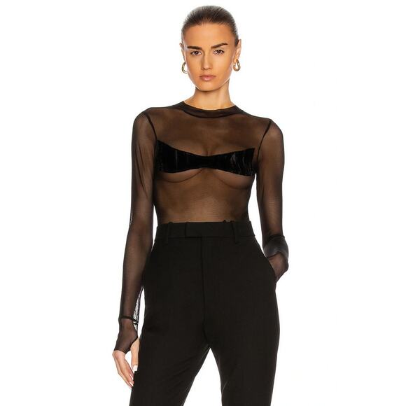 SAMI MIRO VINTAGE Mesh Bodysuit Size Medium - Picture 1 of 10